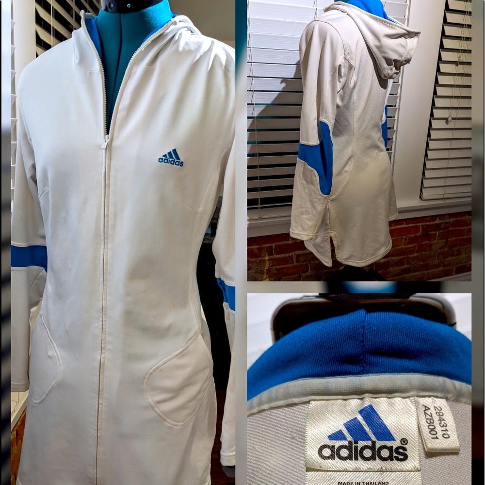 ADIDAS Full Zip Hoodie Tennis Dress Soft & Sporty Sz M